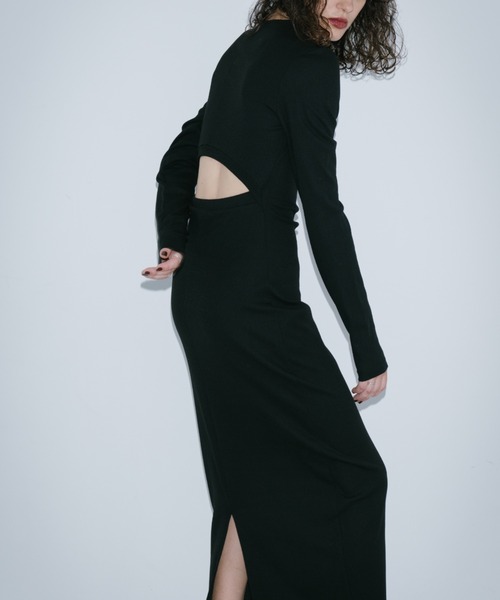 HANNE（アン）の「ロングスリーブバックカットデザインワンピース（ワンピース・レディース・グレー/ブラック/ネイビー・S/M）」の16枚目の写真