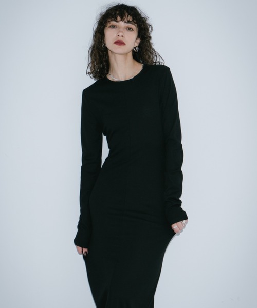 HANNE（アン）の「ロングスリーブバックカットデザインワンピース（ワンピース・レディース・グレー/ブラック/ネイビー・S/M）」の20枚目の写真