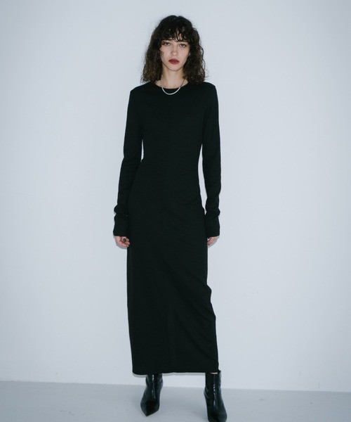 HANNE（アン）の「ロングスリーブバックカットデザインワンピース（ワンピース・レディース・グレー/ブラック/ネイビー・S/M）」の18枚目の写真