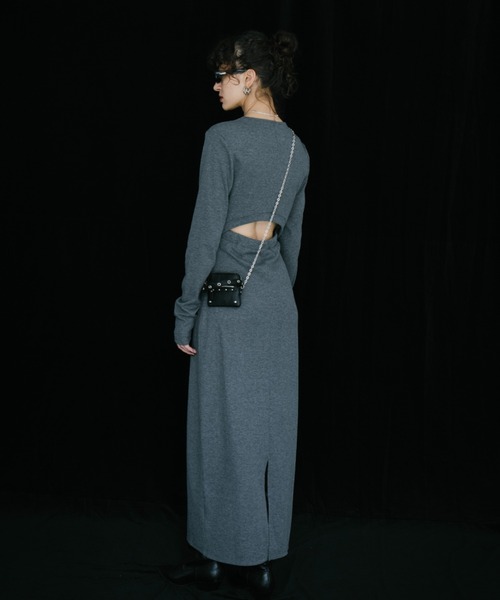 checkアンサンブルロングスリーブワンピース checkアンサンブルロングスリーブワンピース グレー