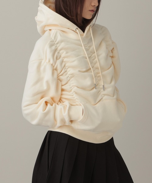 AMESWORLDWIDE（アメスワールドワイド）の「AMES WORLDWIDE／シャーリングフーディ―（パーカー・レディース・クリーム/ブラック・FREE）」の15枚目の写真