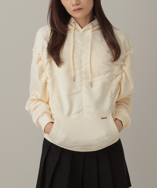 AMESWORLDWIDE（アメスワールドワイド）の「AMES WORLDWIDE／シャーリングフーディ―（パーカー・レディース・クリーム/ブラック・FREE）」の14枚目の写真