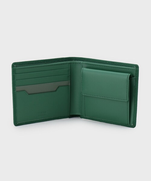 緑色レザー二つ折り財布 ◇◇ミニマリストの財布◇◇緑 グリーン 森 ミニマリスト