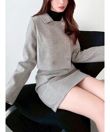 RESEXXY | ダブルブレストショートコート【セットアップ着用可能】(その他アウター)