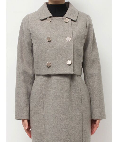 RESEXXY（リゼクシー）の「ダブルブレストショートコート【セットアップ着用可能】（その他アウター・レディース・グレー/チャコールグレー/ホワイト・FREE）」の21枚目の写真