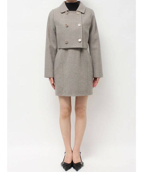 RESEXXY（リゼクシー）の「ダブルブレストショートコート【セットアップ着用可能】（その他アウター・レディース・グレー/チャコールグレー/ホワイト・FREE）」の12枚目の写真