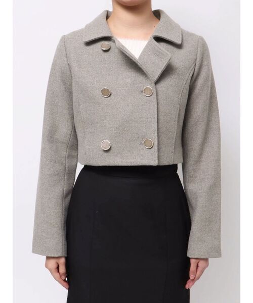 RESEXXY（リゼクシー）の「ダブルブレストショートコート【セットアップ着用可能】（その他アウター・レディース・グレー/チャコールグレー/ホワイト・FREE）」の11枚目の写真