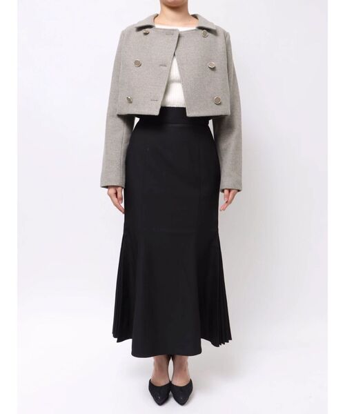 RESEXXY（リゼクシー）の「ダブルブレストショートコート【セットアップ着用可能】（その他アウター・レディース・グレー/チャコールグレー/ホワイト・FREE）」の10枚目の写真