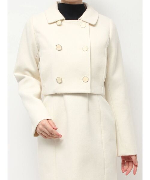 RESEXXY（リゼクシー）の「ダブルブレストショートコート【セットアップ着用可能】（その他アウター・レディース・グレー/チャコールグレー/ホワイト・FREE）」の6枚目の写真