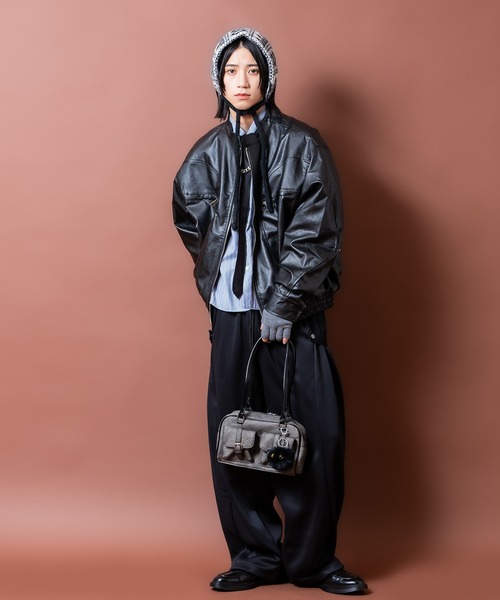 an meets zakka(アンミツザッカ)の「an meets zakka コーティングピグメントキャンバスロングハンドルミニボストンバッグ(ボストンバッグ・レディース・ブラック/ライトブルー/ホワイト・ONESIZE)」の12枚目の写真