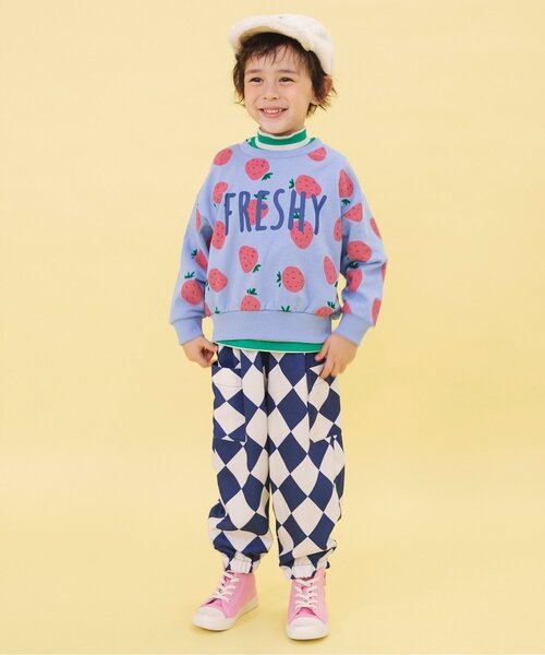 BREEZE（ブリーズ）の「【WEB限定/ジュニア対応】ボーダーリブロンT（Tシャツ/カットソー・キッズ・グリーン/ピンク/ブルー/オフホワイト・90/100/110/120/130/140）」の20枚目の写真