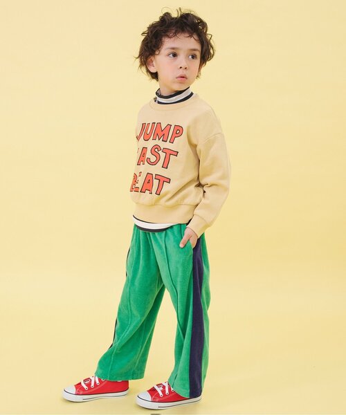 BREEZE（ブリーズ）の「【WEB限定/ジュニア対応】ボーダーリブロンT（Tシャツ/カットソー・キッズ・グリーン/ピンク/ブルー/オフホワイト・90/100/110/120/130/140）」の5枚目の写真