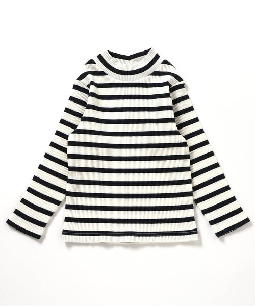 BREEZE（ブリーズ）の「【WEB限定/ジュニア対応】ボーダーリブロンT（Tシャツ/カットソー・キッズ・グリーン/ピンク/ブルー/オフホワイト・90/100/110/120/130/140）」の9枚目の写真