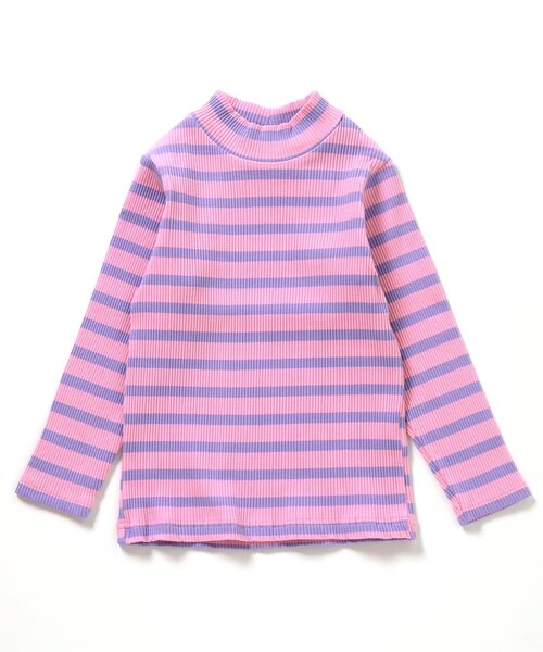 BREEZE（ブリーズ）の「【WEB限定/ジュニア対応】ボーダーリブロンT（Tシャツ/カットソー・キッズ・グリーン/ピンク/ブルー/オフホワイト・90/100/110/120/130/140）」の10枚目の写真