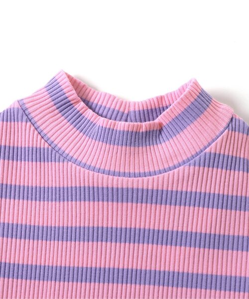 BREEZE（ブリーズ）の「【WEB限定/ジュニア対応】ボーダーリブロンT（Tシャツ/カットソー・キッズ・グリーン/ピンク/ブルー/オフホワイト・90/100/110/120/130/140）」の12枚目の写真