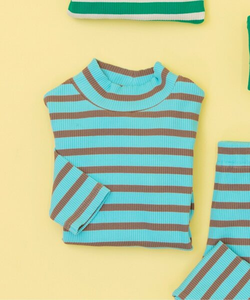 BREEZE（ブリーズ）の「【WEB限定/ジュニア対応】ボーダーリブロンT（Tシャツ/カットソー・キッズ・グリーン/ピンク/ブルー/オフホワイト・90/100/110/120/130/140）」の13枚目の写真