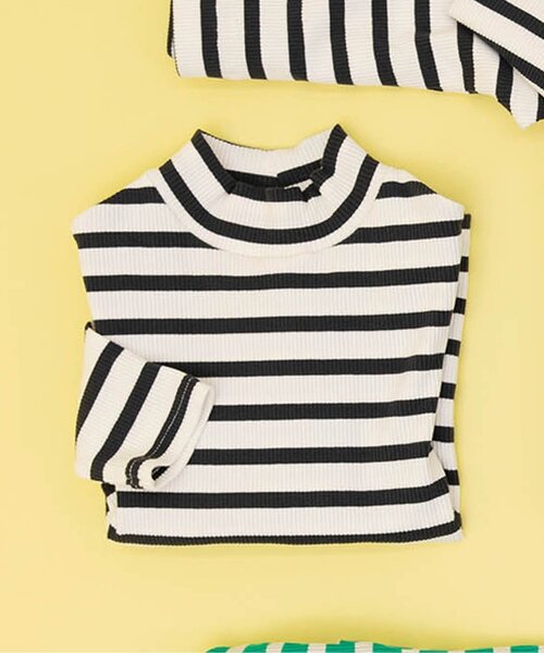 BREEZE（ブリーズ）の「【WEB限定/ジュニア対応】ボーダーリブロンT（Tシャツ/カットソー・キッズ・グリーン/ピンク/ブルー/オフホワイト・90/100/110/120/130/140）」の15枚目の写真