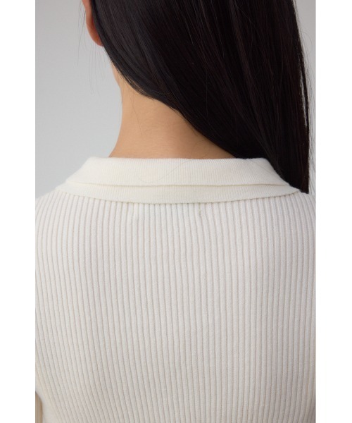 AZUL by moussy(アズールバイマウジー)の「ダブルカラーフロント釦ニットトップス(ニット/セーター・レディース・アイボリー/ブラック/ライトイエロー/ブラウン・FREE)」の13枚目の写真