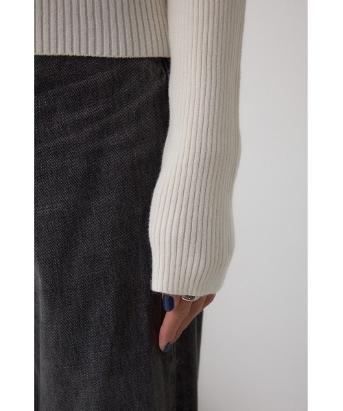 AZUL by moussy(アズールバイマウジー)の「ダブルカラーフロント釦ニットトップス(ニット/セーター・レディース・アイボリー/ブラック/ライトイエロー/ブラウン・FREE)」の15枚目の写真