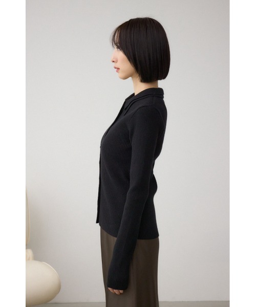 AZUL by moussy(アズールバイマウジー)の「ダブルカラーフロント釦ニットトップス(ニット/セーター・レディース・アイボリー/ブラック/ライトイエロー/ブラウン・FREE)」の22枚目の写真