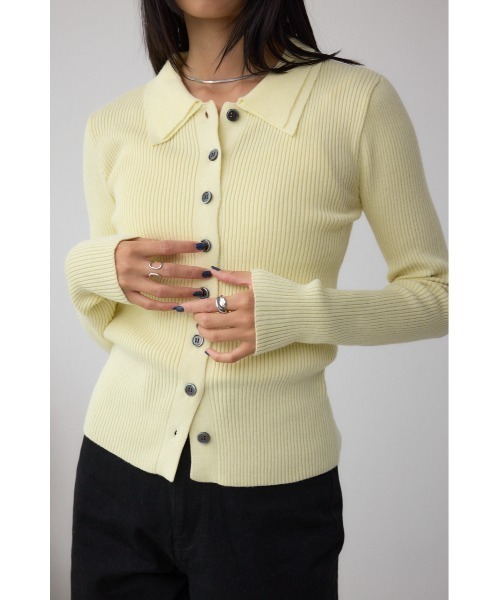 セール】ダブルカラーフロント釦ニットトップス（ニット/セーター