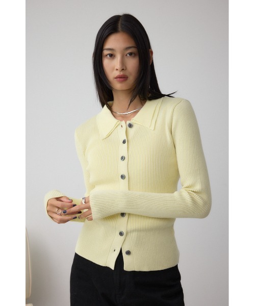 セール】ダブルカラーフロント釦ニットトップス（ニット/セーター