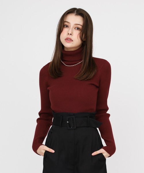 ROYAL PARTY（ロイヤルパーティー）の「ウォッシャブルタートルネック長袖ニットトップス（ニット/セーター・レディース・ブラック/マルチ/オフホワイト/グレー/ボルドー・FREE）」の13枚目の写真