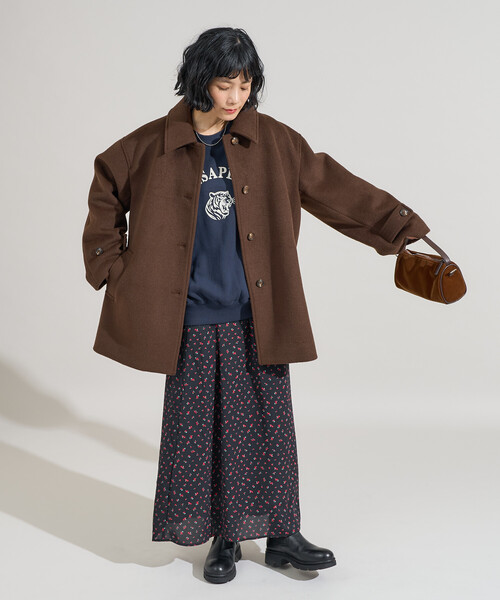 新品　Fashiru ステンカラーコート　ミドル丈 F A S H I R U - TRENCH COAT