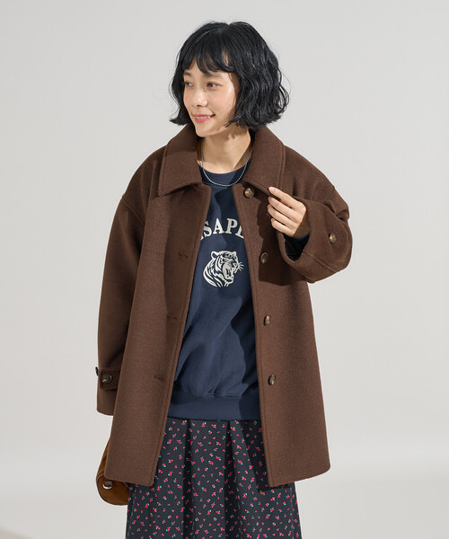 ★新品タグ付き★ ビーバー ステンカラーショートコート/ミドルコート FREAK'S STORE（フリークスストア）の「ビーバー ステンカラーショート