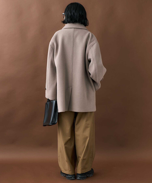 FREAK'S STORE(フリークスストア)の「ビーバーミドルコート/ミドル丈 ステンカラーコート(ステンカラーコート・レディース・ブラック/ブラウン/ベージュ・フリ-)」の17枚目の写真