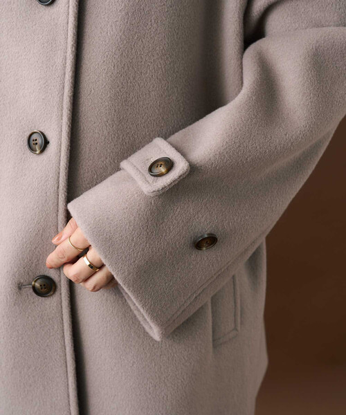 セール】ビーバーミドルコート/ミドル丈 ステンカラーコート（ステン