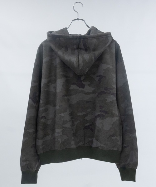 13】アソートグラフィック 総柄プリント 裏起毛フルジップパーカー