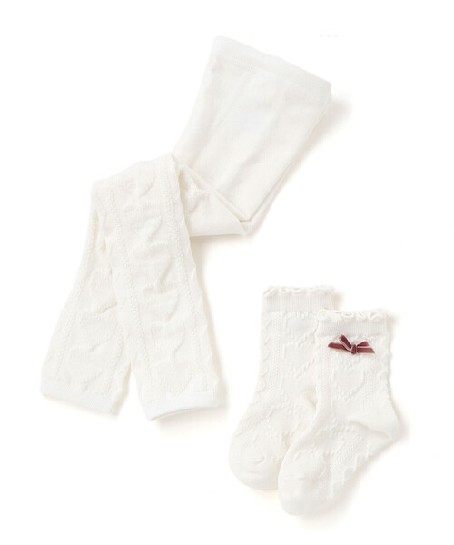 SLAP SLIP(スラップスリップ)の「ハート柄レギンス&ソックス2点セット(70~130cm)(レギンス/スパッツ・キッズ・レッド/オフホワイト/ブラック・L/S/M/XS)」の17枚目の写真