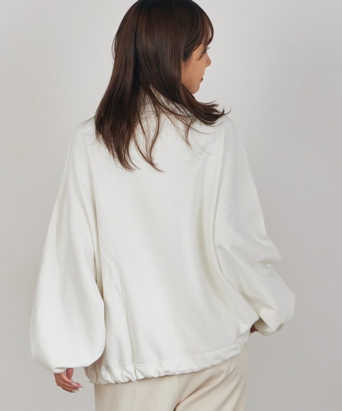 REMI RELIEF（レミレリーフ）の「REMI RELIEF/レミレリーフ UNCW SP加工 ワイドシルエット スタンドネックスウェット（スウェット・メンズ・ホワイト/ブラック・L/XL/M）」の4枚目の写真