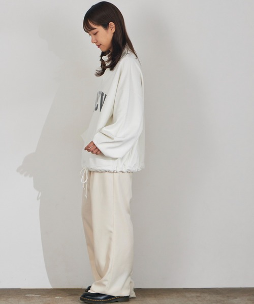 REMI RELIEF（レミレリーフ）の「REMI RELIEF/レミレリーフ UNCW SP加工 ワイドシルエット スタンドネックスウェット（スウェット・メンズ・ホワイト/ブラック・L/XL/M）」の7枚目の写真