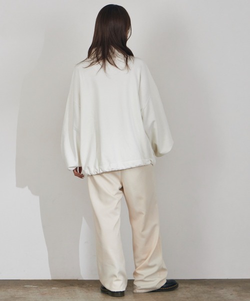 REMI RELIEF（レミレリーフ）の「REMI RELIEF/レミレリーフ UNCW SP加工 ワイドシルエット スタンドネックスウェット（スウェット・メンズ・ホワイト/ブラック・L/XL/M）」の8枚目の写真