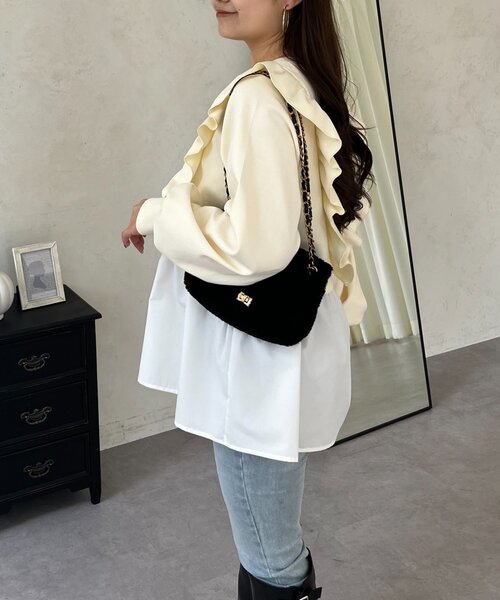 prose verse（プロズヴェール）の「フリルドッキングペプラムスウェット（スウェット・レディース・グレー/アイボリー/ブラック・LARGE/MEDIUM）」の6枚目の写真