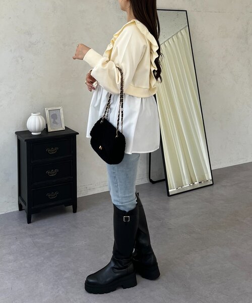 prose verse（プロズヴェール）の「フリルドッキングペプラムスウェット（スウェット・レディース・グレー/アイボリー/ブラック・LARGE/MEDIUM）」の13枚目の写真