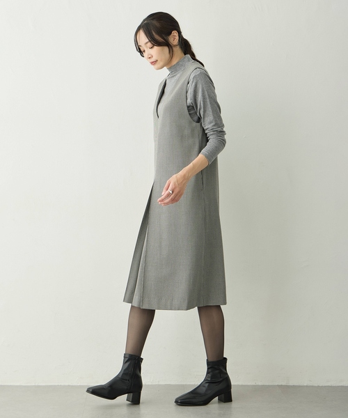 A/C DESIGN BY ALPHA CUBIC(エーシーデザインバイアルファキュービック)の「ウールミックスハイネックカットソー【大きいサイズあり】(Tシャツ/カットソー・レディース・ライトグレー/ピンク/ブラック/オフホワイト・M/L/LL/3L)」の11枚目の写真