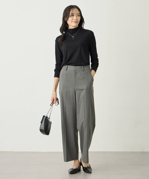 A/C DESIGN BY ALPHA CUBIC(エーシーデザインバイアルファキュービック)の「ウールミックスハイネックカットソー【大きいサイズあり】(Tシャツ/カットソー・レディース・ライトグレー/ピンク/ブラック/オフホワイト・M/L/LL/3L)」の13枚目の写真