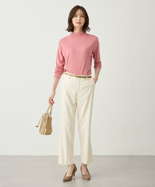 A/C DESIGN BY ALPHA CUBIC(エーシーデザインバイアルファキュービック)の「ウールミックスハイネックカットソー【大きいサイズあり】(Tシャツ/カットソー・レディース・ライトグレー/ピンク/ブラック/オフホワイト・M/L/LL/3L)」の14枚目の写真