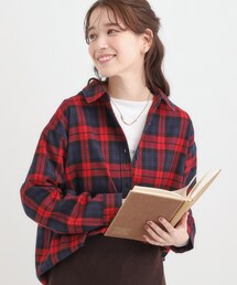 SHOO・LA・RUE | 【S-LL】柔らかさが癖になる 起毛コットン オーバーサイズシャツ(シャツ/ブラウス)