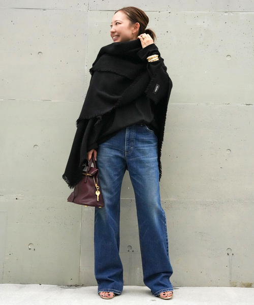 Deuxieme Classe（ドゥーズィエムクラス）の「*【ALONPI CASHMERE / アロンピ カシミア】STOLE（ストール/ショール・レディース・ホワイト/ブラック/ナチュラル/チャコールグレー/ダークグリーン・FREE）」の6枚目の写真