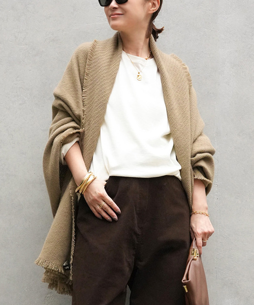 Deuxieme Classe（ドゥーズィエムクラス）の「*【ALONPI CASHMERE / アロンピ カシミア】STOLE（ストール/ショール・レディース・ホワイト/ブラック/ナチュラル/チャコールグレー/ダークグリーン・FREE）」の20枚目の写真