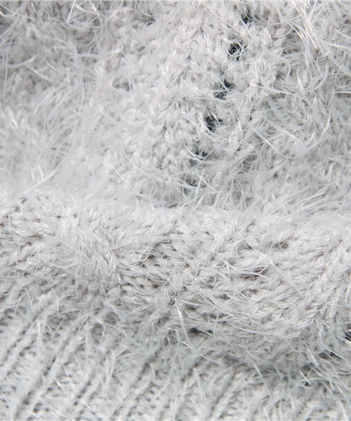 one after another NICE CLAUP（ワンアフターアナザーナイスクラップ）の「【ナイスクラップ】フェザーケーブルニット（ニット/セーター・レディース・グレー/アイボリー/ピンク/ブラック・FREE）」の14枚目の写真