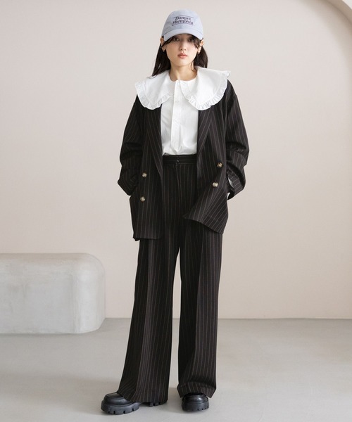 RAGEBLUE（レイジブルー）の「グランパ3タックワイドスラックス（スラックス・レディース・ダークブラウン/ブラック系・MEDIUM/LARGE）」の3枚目の写真