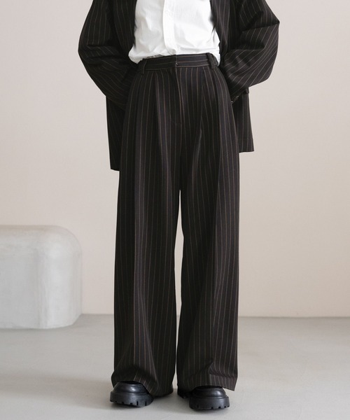 RAGEBLUE（レイジブルー）の「グランパ3タックワイドスラックス（スラックス・レディース・ダークブラウン/ブラック系・MEDIUM/LARGE）」の5枚目の写真