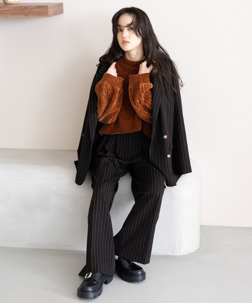 RAGEBLUE（レイジブルー）の「グランパ3タックワイドスラックス（スラックス・レディース・ダークブラウン/ブラック系・MEDIUM/LARGE）」の9枚目の写真