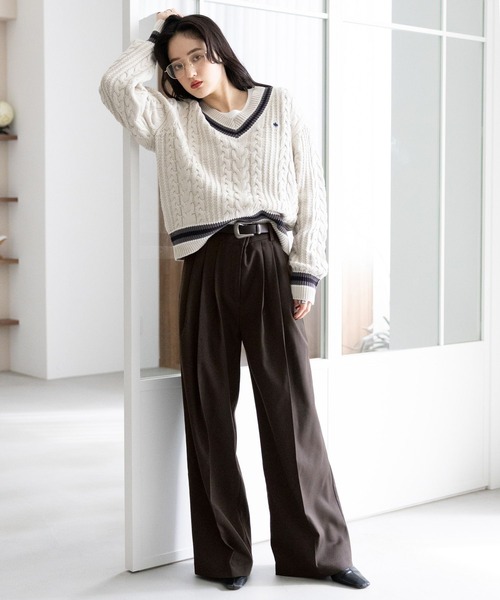 RAGEBLUE（レイジブルー）の「グランパ3タックワイドスラックス（スラックス・レディース・ダークブラウン/ブラック系・MEDIUM/LARGE）」の10枚目の写真