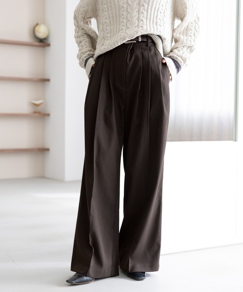 RAGEBLUE（レイジブルー）の「グランパ3タックワイドスラックス（スラックス・レディース・ダークブラウン/ブラック系・MEDIUM/LARGE）」の12枚目の写真